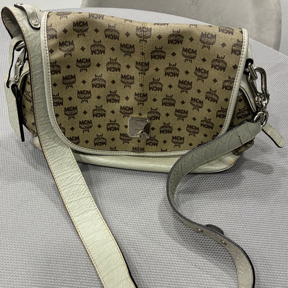 MCM Brown and Cream Crossbody Bag-preowned